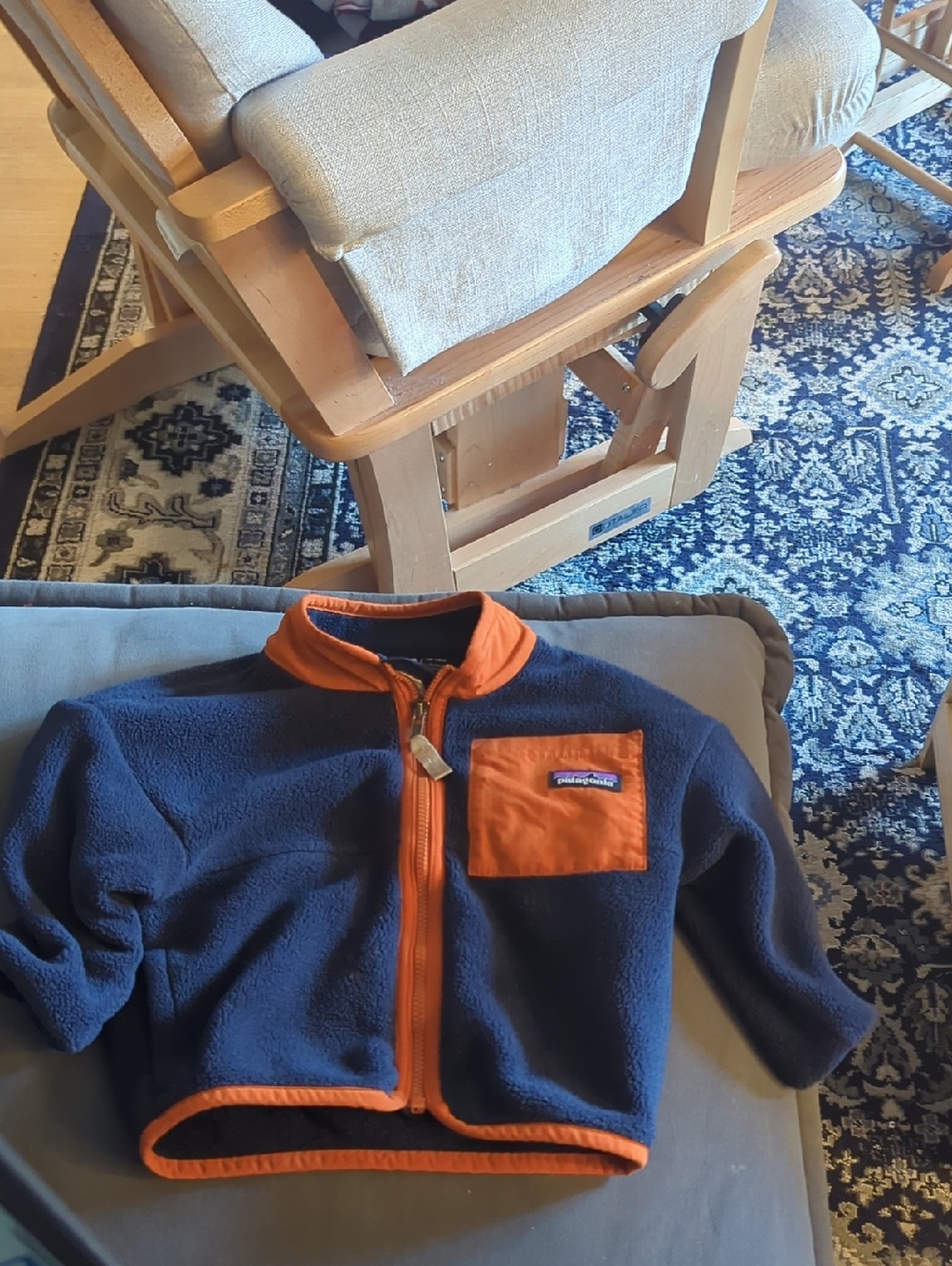 Patagonia Navy and Orange Kids Fleece Jacket